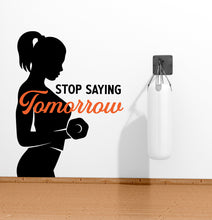 Load image into Gallery viewer, Gym Wall Decor Fitness Girl Motivation Wall Art Woman Gym Wall Decals Crossfit Wall Decal Crossfit Gifts Home Gym Wall Sticker Gym 032LU