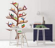 Load image into Gallery viewer, Library Tree Wall Art Decals, Library Wall Decal, Education Decals, Kids Room, Reading room, Nurseries, School, Kids Gifts, Dorm Room 107LU
