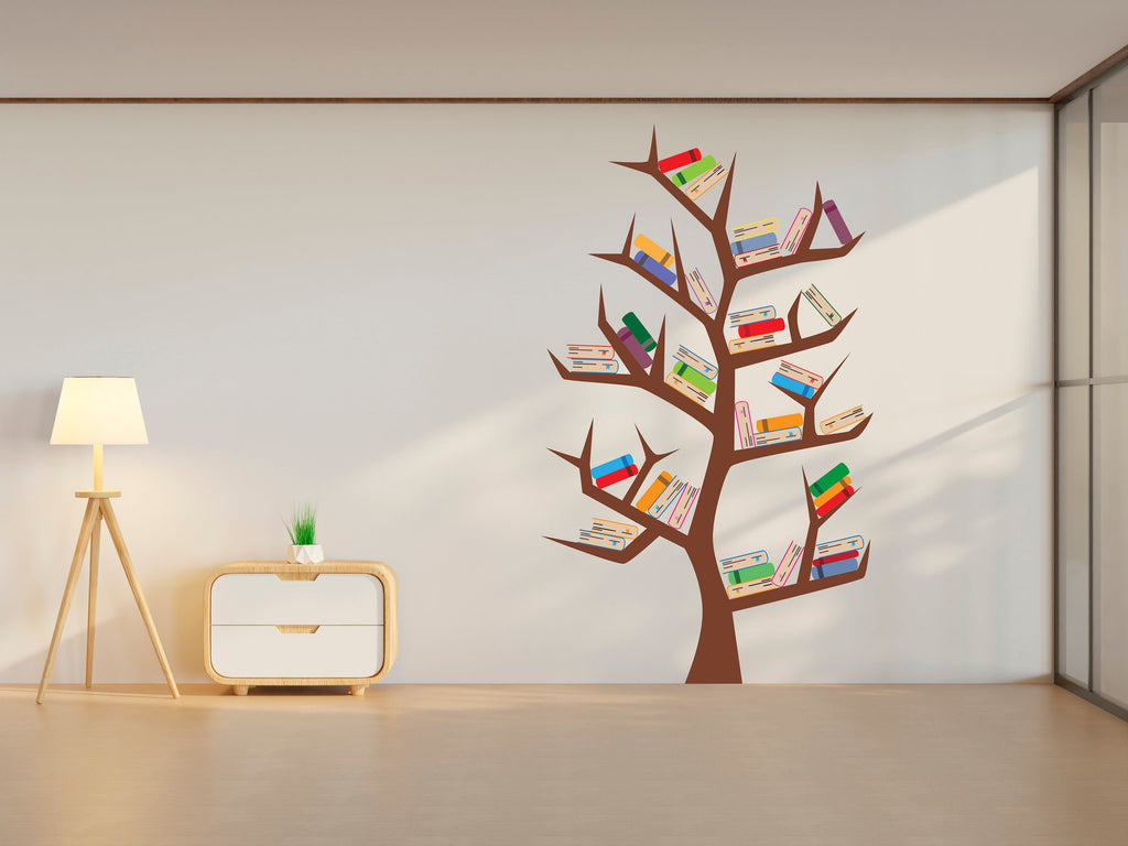 Library Tree Wall Art Decals, Library Wall Decal, Education Decals, Kids Room, Reading room, Nurseries, School, Kids Gifts, Dorm Room 107LU