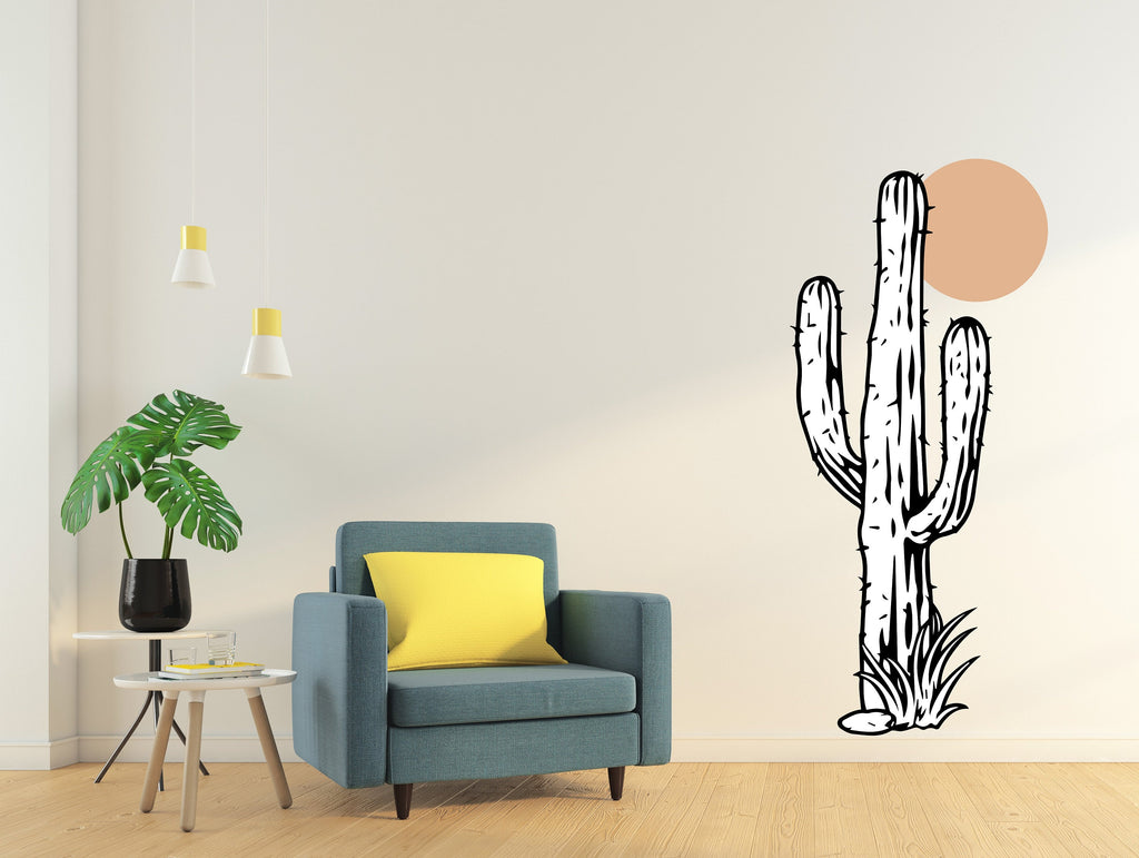 Cactus wall decal, Desert Wall Vinyl Sticker Decal, Cactus Desert Wall Decoration-Floral Leaves Wall Decal, Wall Decor 025RS