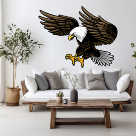 US Flag Decal, Bald Eagle USA Flag Wall Sticker, Patriotic Home Decor, Wings Of The American Flag Vinyl Wallpaper, American Symbol Art 029RS