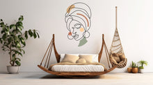 Load image into Gallery viewer, Afro Girl Line Art Minimalist Wall Decor Afro Black Wall Decals Melanin Afro Beauty Woman Hair African Diva African American stickers 109LU
