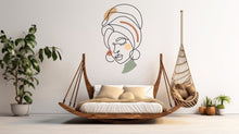 Load image into Gallery viewer, Afro Girl Line Art Minimalist Wall Decor Afro Black Wall Decals Melanin Afro Beauty Woman Hair African Diva African American stickers  109LU