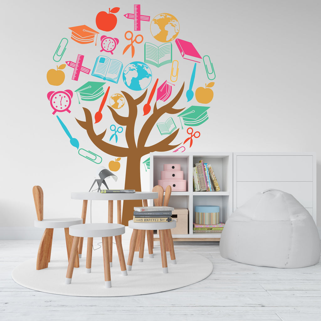 Library Tree School Wall Art Decals, Library Wall Decal, Education Decals, Kids Room, Reading Room, Nurseries, Kids Gifts, Dorm Room 111LU