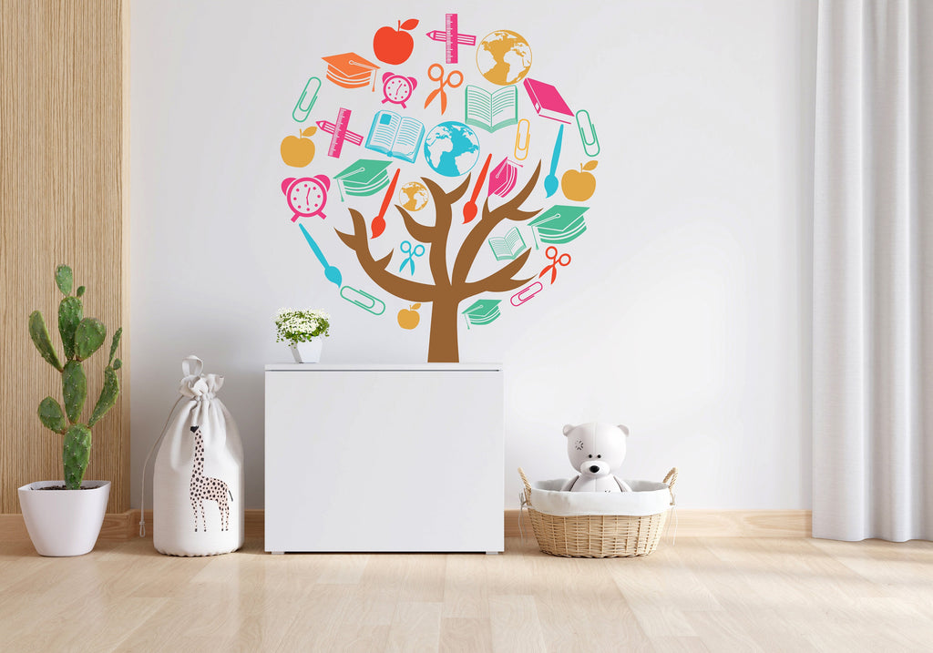 Library Tree School Wall Art Decals, Library Wall Decal, Education Decals, Kids Room, Reading Room, Nurseries, Kids Gifts, Dorm Room 111LU