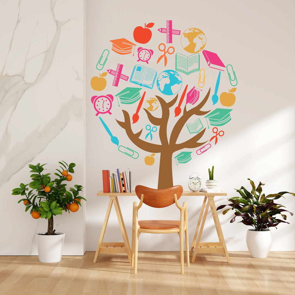 Library Tree School Wall Art Decals, Library Wall Decal, Education Decals, Kids Room, Reading Room, Nurseries, Kids Gifts, Dorm Room 111LU