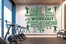 Load image into Gallery viewer, Workout Vinyl Gym Wall Decal, Inspirational Words, Gym Decal, Fitness Collage, Gym Wall Art Gym Decor Gym Wall Decor Motivational Art 032RS
