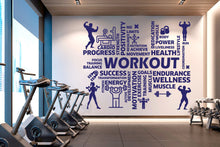 Load image into Gallery viewer, Workout Vinyl Gym Wall Decal, Inspirational Words, Gym Decal, Fitness Collage, Gym Wall Art Gym Decor Gym Wall Decor Motivational Art 032RS