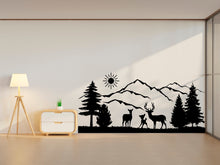 Load image into Gallery viewer, Deer Forest Wall Decor Custom Deer Wall Decal Forest Tree Wall Sticker Farm Wall sticker 033RS