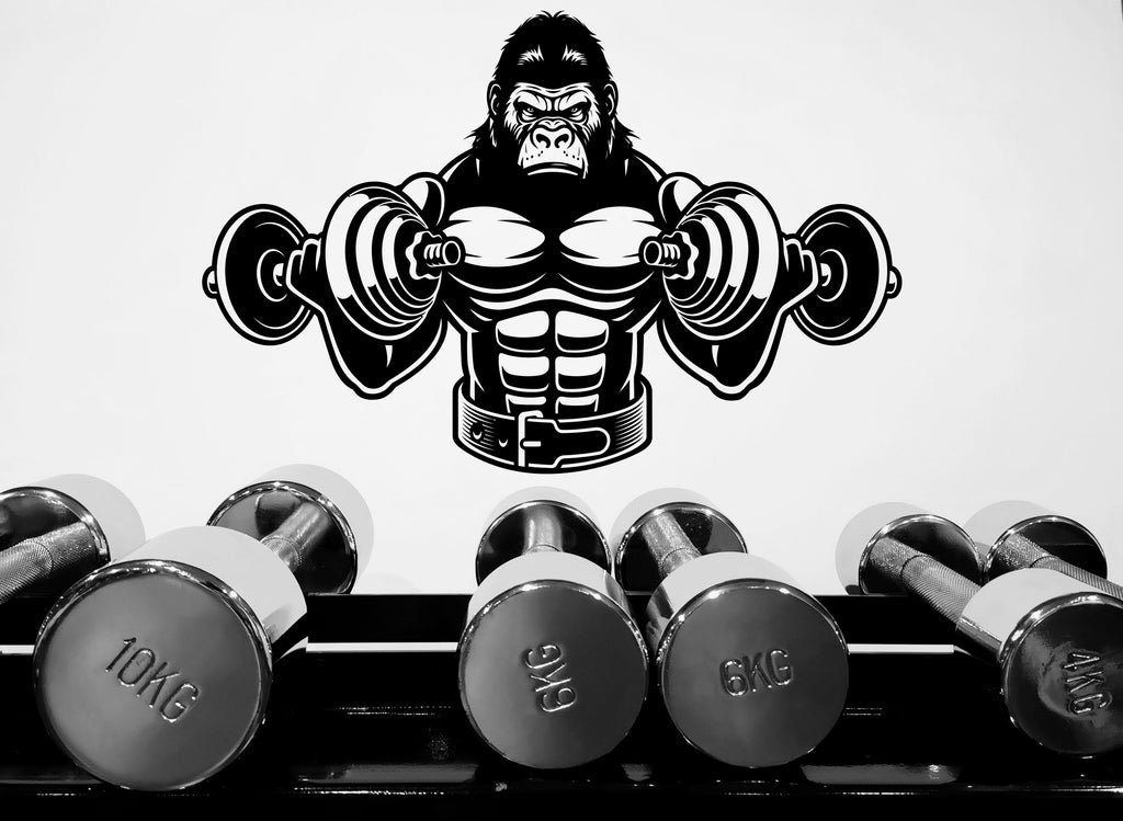 Gym Wall Decal Fitness Wall Art Monster Gorilla Decor Crossfit Wall Decal Crossfit Gifts Home Gym Wall Sticker Motivational Wall Decal 042LU