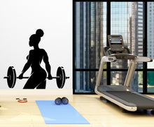 Load image into Gallery viewer, Afro American Fitness Wall Decal Afro Girl Workout Wall Decal Gym Wall Decor Motivational Quote Wall Decal Afro Woman wall art vinyl 051LU