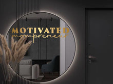 Load image into Gallery viewer, Motivational quote, affirmation decor, gift for boss, christmas gift, gold decor, women owned business, office decor, confidence, mirror