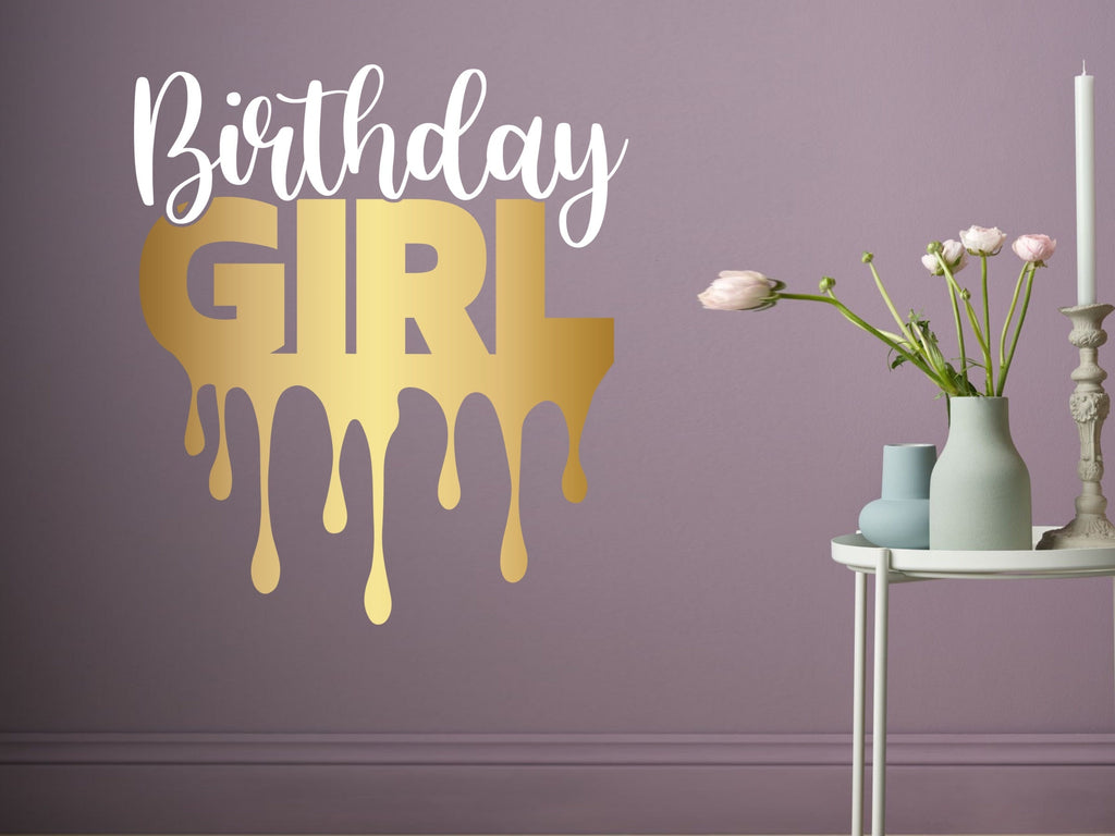 Birthday baby decor, birthday girl decor, birthday boy wall decor, birthday party decor, gold decals, birthday party decorations, glam decor