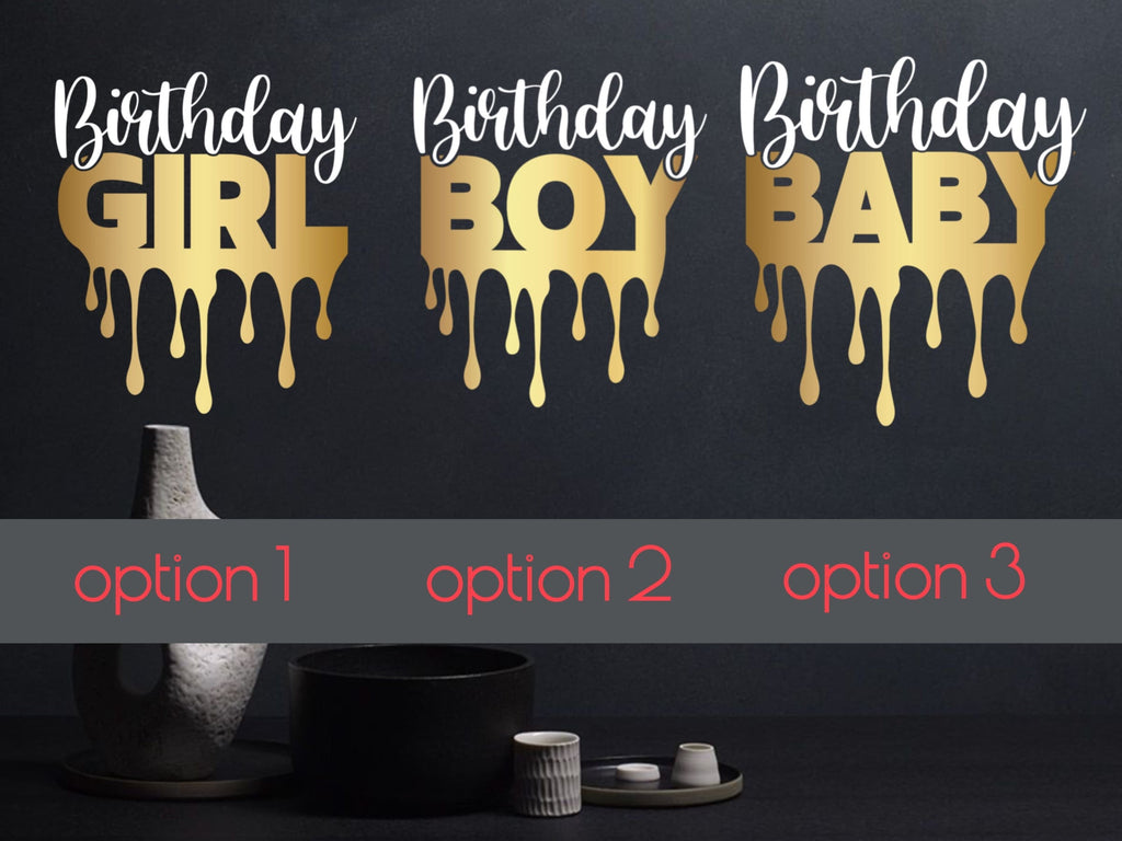 Birthday baby decor, birthday girl decor, birthday boy wall decor, birthday party decor, gold decals, birthday party decorations, glam decor