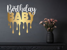 Load image into Gallery viewer, Birthday baby decor, birthday girl decor, birthday boy wall decor, birthday party decor, gold decals, birthday party decorations, glam decor