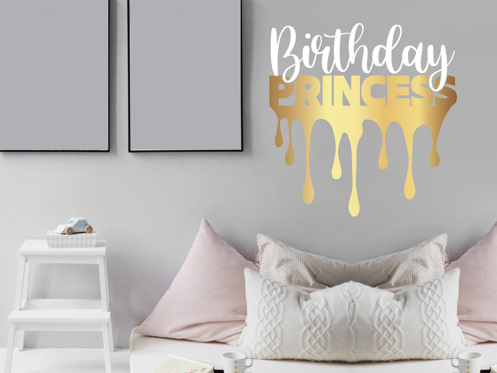 Birthday party sign, queen birthday decor, prince decor, birthday wall decor, birthday princess decor, glam decor, prince birthday decal