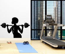 Load image into Gallery viewer, Afro American Fitness Wall Decal Afro Girl Workout Wall Decal Gym Wall Decor Motivational Quote Wall Decal Afro Woman wall art vinyl 063LU