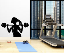 Load image into Gallery viewer, Afro American Fitness Wall Decal Afro Girl Workout Wall Decal Gym Wall Decor Motivational Quote Wall Decal Afro Woman wall art vinyl 064LU