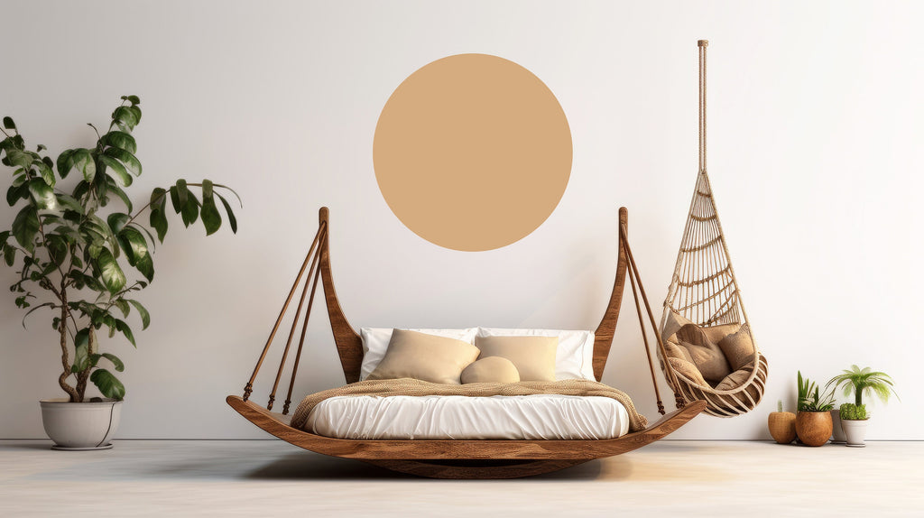 Boho Circle Wall Decal, Circle Wall Decal Sticker Vinyl, Bohemian Mid Century, Bed Arch Sticker, Hedboard Wall Decal, Arch Wall Decal 114LU