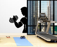 Load image into Gallery viewer, Gym Wall Decor Fitness Boy Motivation Wall Art Woman Gym Wall Decals Crossfit Wall Decal Crossfit Gifts Home Gym Wall Sticker Gym 070LU