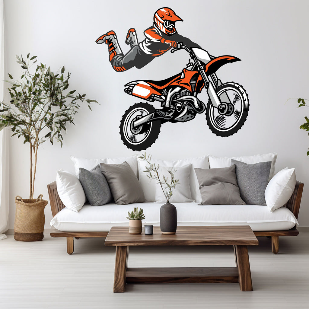 Motocross Wall Decal Dirt Bike Rider Wall Sticker Motorcycle Wall Decor Wall Stickers Nursery Bedroom Decor 039RS