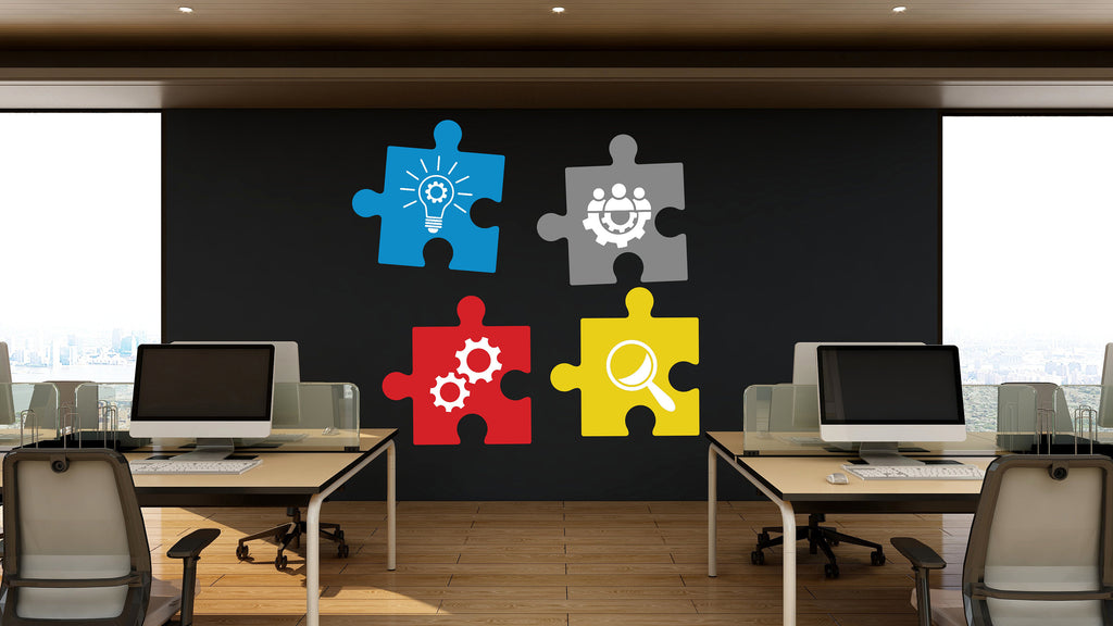 Puzzle Core Value Wall Decal, Business Office Wall Decal, Marketing Office Wall Decor, Office Decals, Office Wall Art, Office Art 053RS