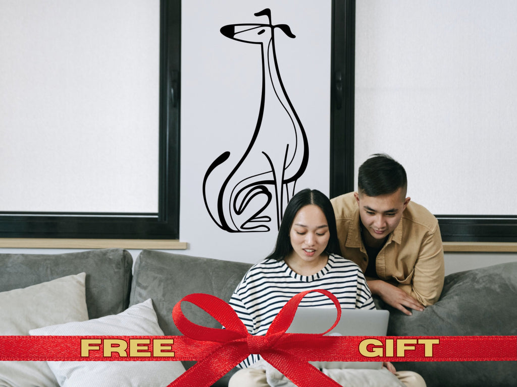 Nursery Wall Decals for Kids Vinyl Wall Decal Dog Stickers Whippet Animal Wall Decal Custom Pet Sticker Gifts for Dog Lovers Wall Decal Boho