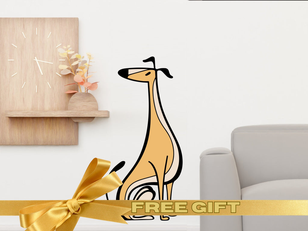 Vinyl Wall Decal Dog Stickers Nursery Wall Decals for Kids Animal Wall Decal Custom Whippet Pet Sticker Gifts for Dog Lovers Wall Decal Boho