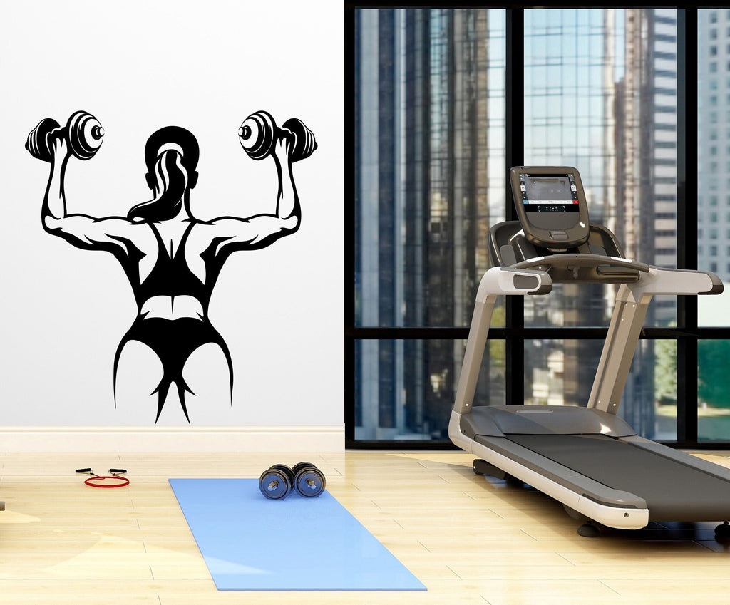 Gym Wall Decor Fitness Girl Motivation Wall Art Woman Gym Wall Decals Crossfit Wall Decal Crossfit Gifts Home Gym Wall Sticker Gym 080LU