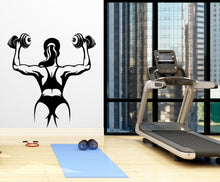 Load image into Gallery viewer, Gym Wall Decor Fitness Girl Motivation Wall Art Woman Gym Wall Decals Crossfit Wall Decal Crossfit Gifts Home Gym Wall Sticker Gym 080LU