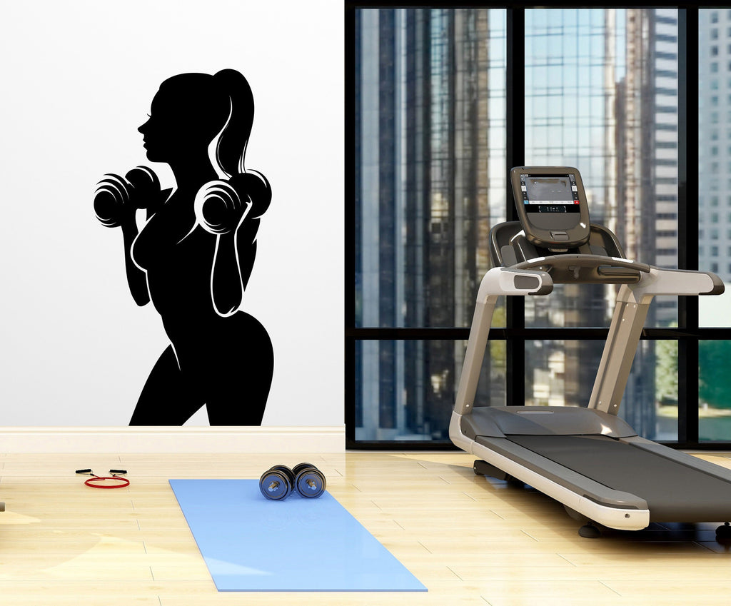 Gym Wall Decor Fitness Girl Motivation Wall Art Woman Gym Wall Decals Crossfit Wall Decal Crossfit Gifts Home Gym Wall Sticker Gym 081LU