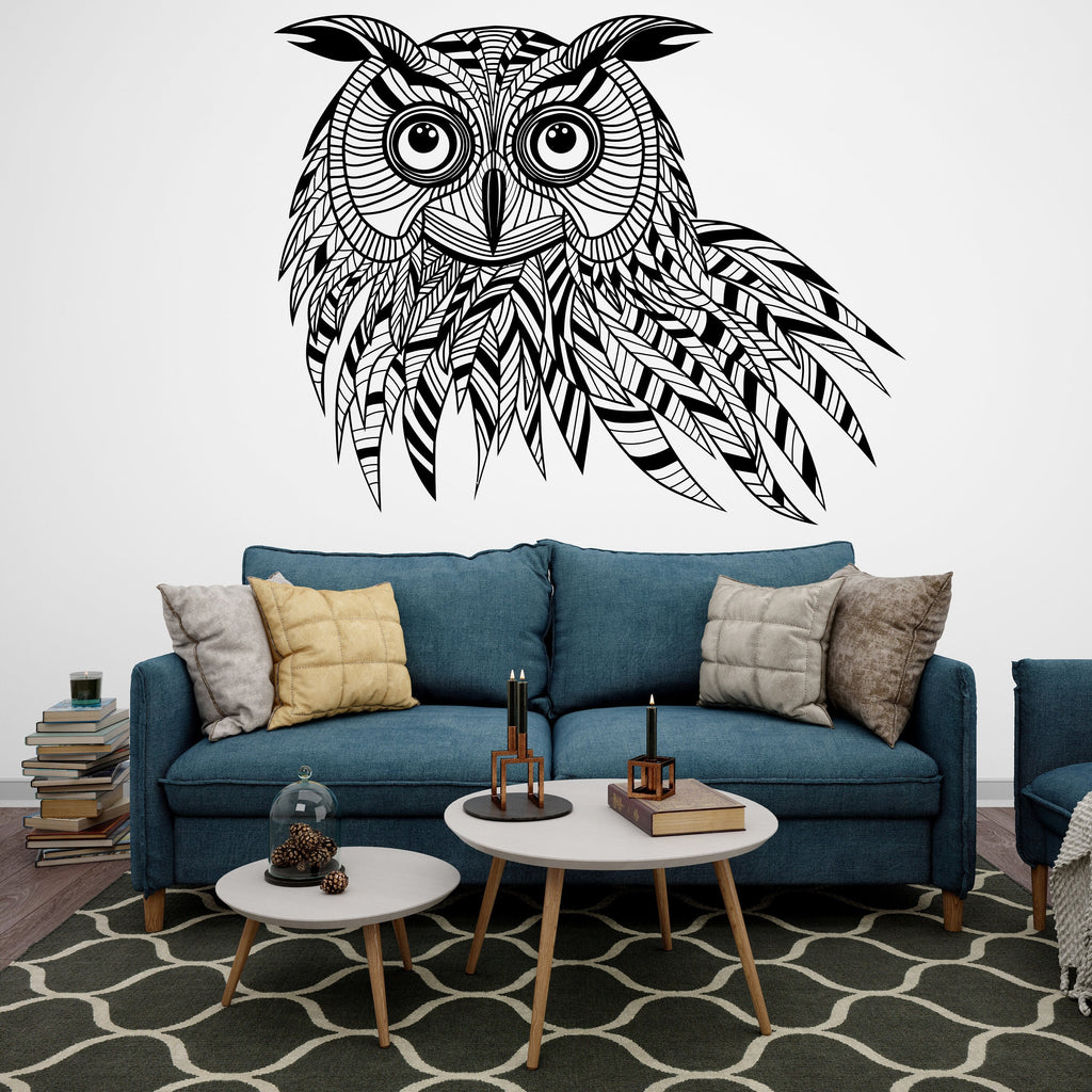 Owl wall decal Owl Wall Art Tattoo Sticker Bird Stickers Owl vinyl Wall Nature Vinyl Wall Decal Kids Bedroom Nursery Owl Mural 089LU