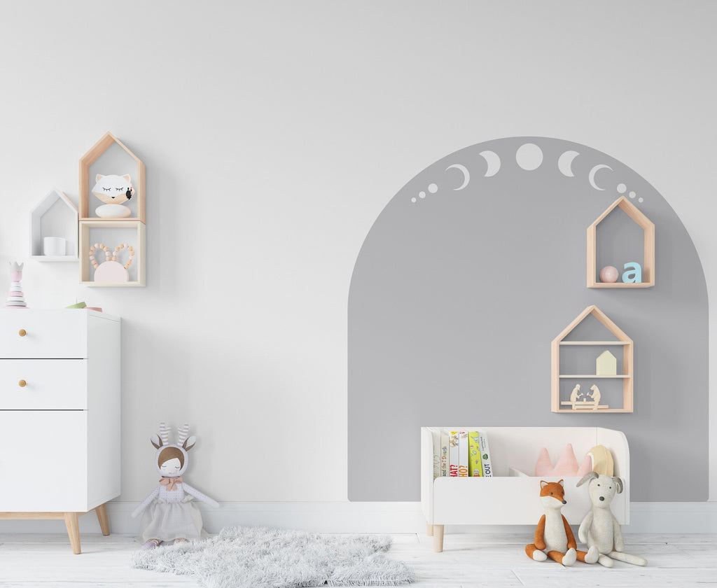 Boho Wall Decal Moon Phase, Nursery Boho Arch Decor, Bed Arch Sticker, Hedboard Wall Decal, Arch Wall Decal, Arch Wall Decal Sticker 116LU