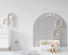 Load image into Gallery viewer, Boho Wall Decal Moon Phase, Nursery Boho Arch Decor, Bed Arch Sticker, Hedboard Wall Decal, Arch Wall Decal, Arch Wall Decal Sticker 116LU