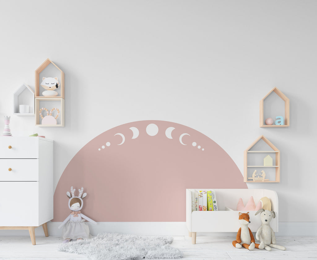 Boho Wall Decal Moon Phase, Nursery Boho Arch Decor, Bed Arch Sticker, Hedboard Wall Decal, Arch Wall Decal, Arch Wall Decal Sticker 117LU