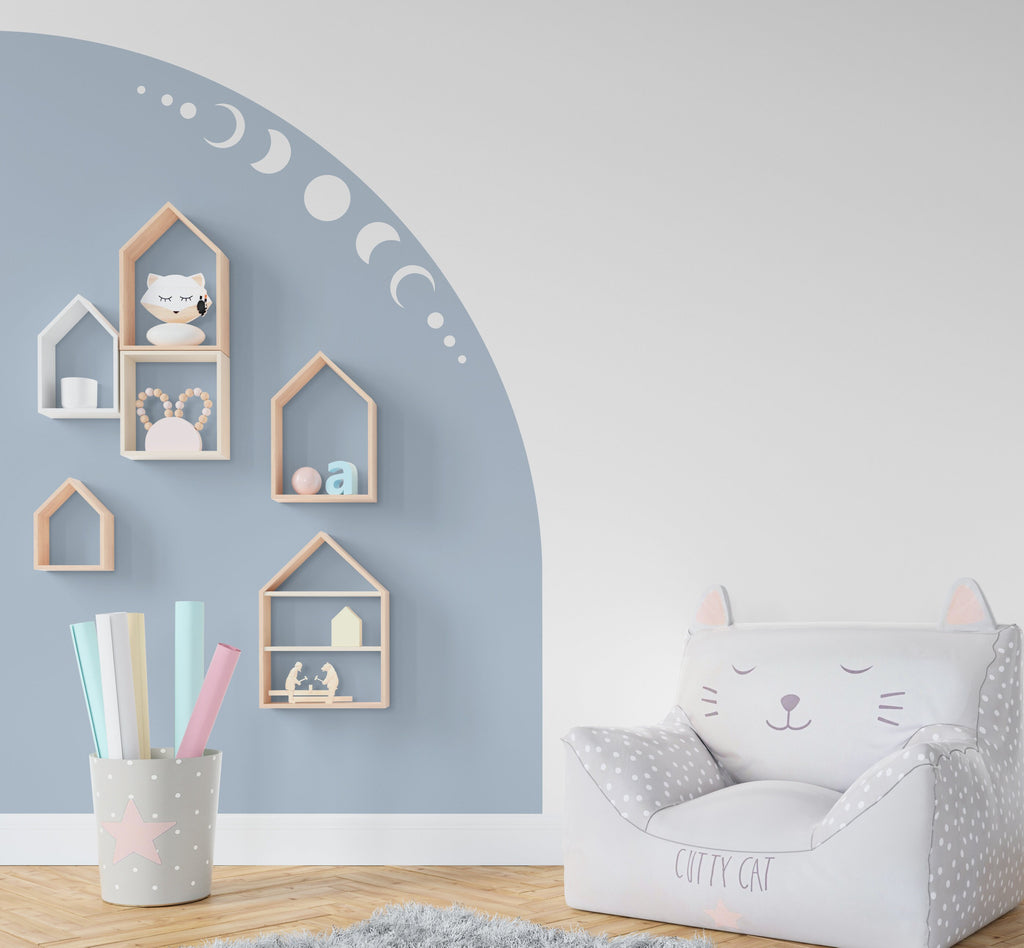 Boho Wall Decal Moon Phase, Nursery Boho Arch Decor, Bed Arch Sticker, Hedboard Wall Decal, Arch Wall Decal, Arch Wall Decal Sticker 118LU