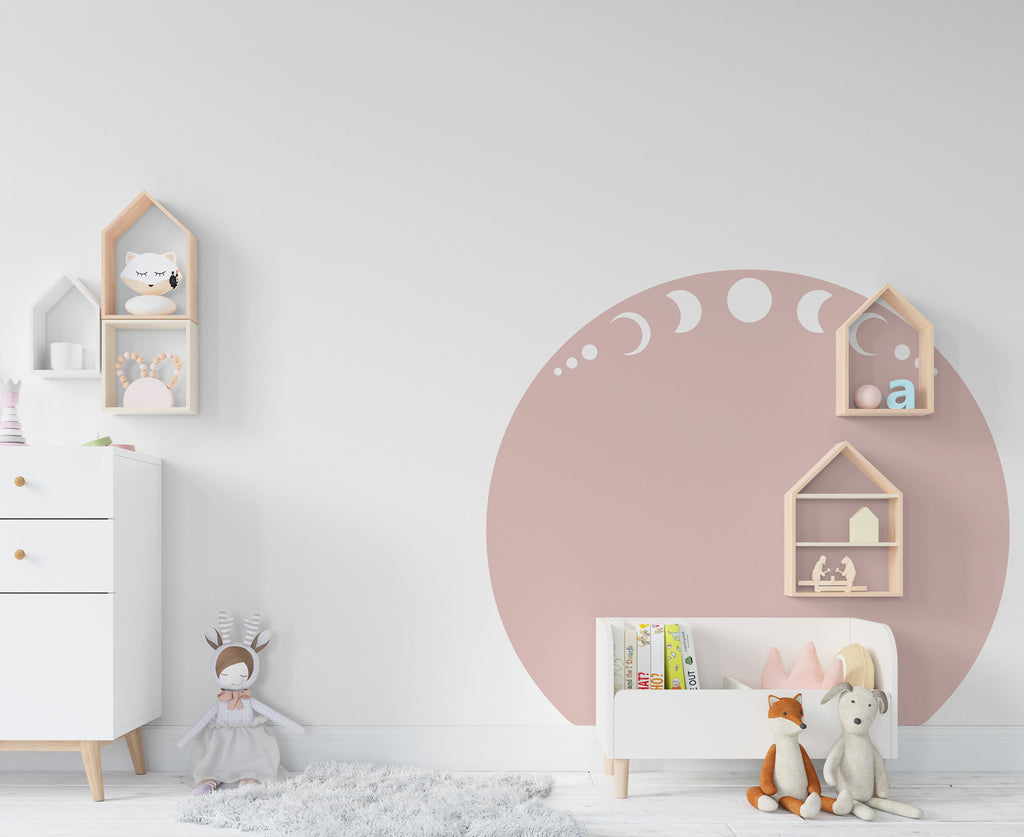 Boho Wall Decal Moon Phase, Nursery Boho Arch Decor, Bed Arch Sticker, Hedboard Wall Decal, Circle Wall Decal, Arch Wall Decal Sticker 119LU