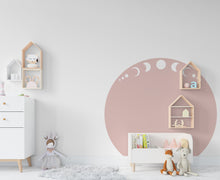 Load image into Gallery viewer, Boho Wall Decal Moon Phase, Nursery Boho Arch Decor, Bed Arch Sticker, Hedboard Wall Decal, Circle Wall Decal, Arch Wall Decal Sticker 119LU