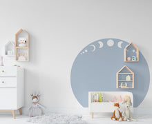 Load image into Gallery viewer, Boho Wall Decal Moon Phase, Nursery Boho Arch Decor, Bed Arch Sticker, Hedboard Wall Decal, Circle Wall Decal, Arch Wall Decal Sticker 119LU