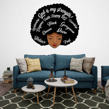 Load image into Gallery viewer, Afro Queen Afro Black Wall Decals Melanin Afro Beauty Woman African Diva Confidence African American stickers Afro Hair Wall Decor 092LU