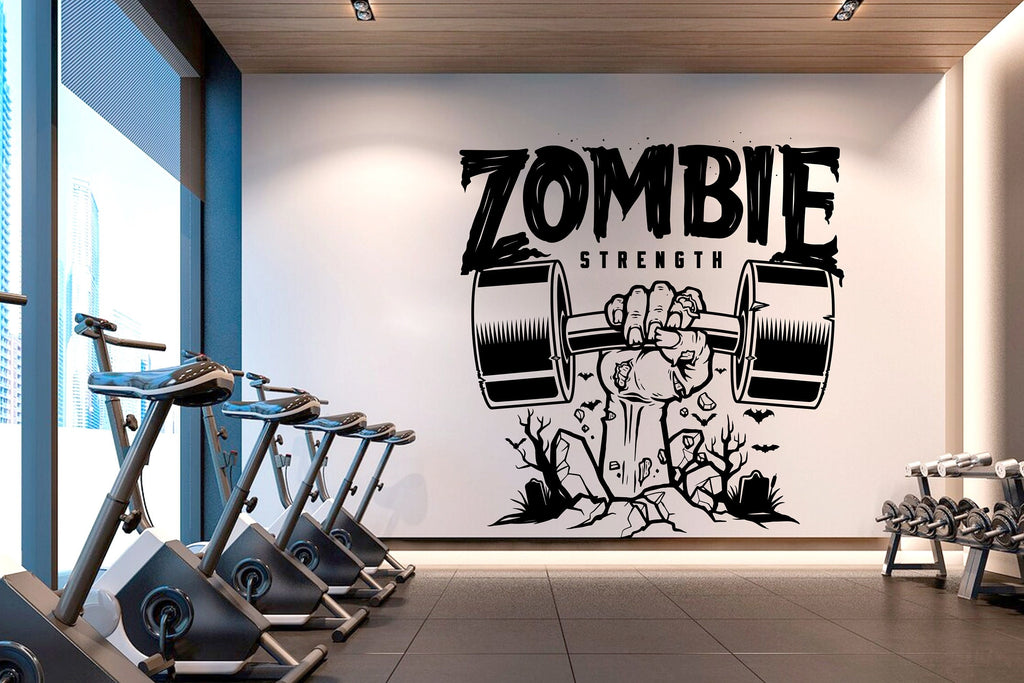 Zombie Gym Wall Decor Fitness Wall Art Zombie Gym Wall Decals Crossfit Wall Decal Crossfit Gifts Home Gym Wall Sticker Gym 045RS