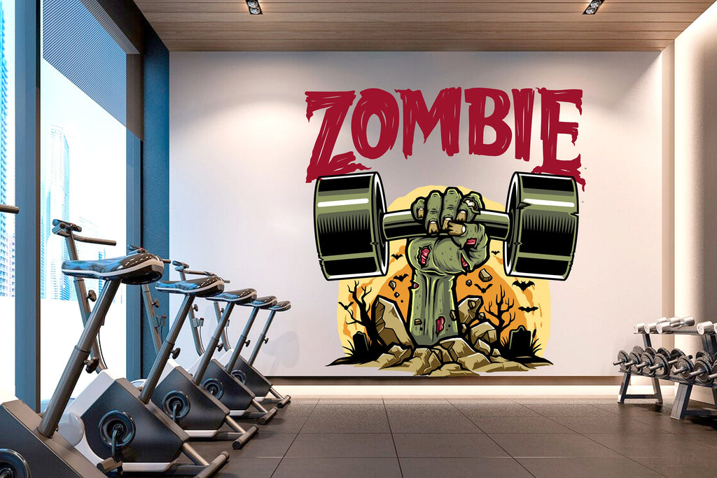 Zombie Gym Wall Decor Fitness Wall Art Zombie Gym Wall Decals Crossfit Wall Decal Crossfit Gifts Home Gym Wall Sticker Gym 046RS
