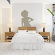 Load image into Gallery viewer, Afro Beauty Woman Boho Wall Decal, Afro Bed Decals, Bed Stickers, Hedboard Wall Decal, Afro Wall Decal Sticker, Super King Bed Decor 094LU