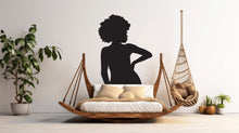 Load image into Gallery viewer, Afro Beauty Woman Boho Wall Decal, Afro Bed Decals, Bed Stickers, Hedboard Wall Decal, Afro Wall Decal Sticker, Super King Bed Decor 094LU