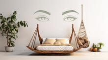 Load image into Gallery viewer, Eyes Boho Wall Decal, Eyes Decorative Bed Decals, Bed Stickers, Hedboard Wall Decal, Eyes Wall Decal Sticker, Super King Bed Decor 095LU