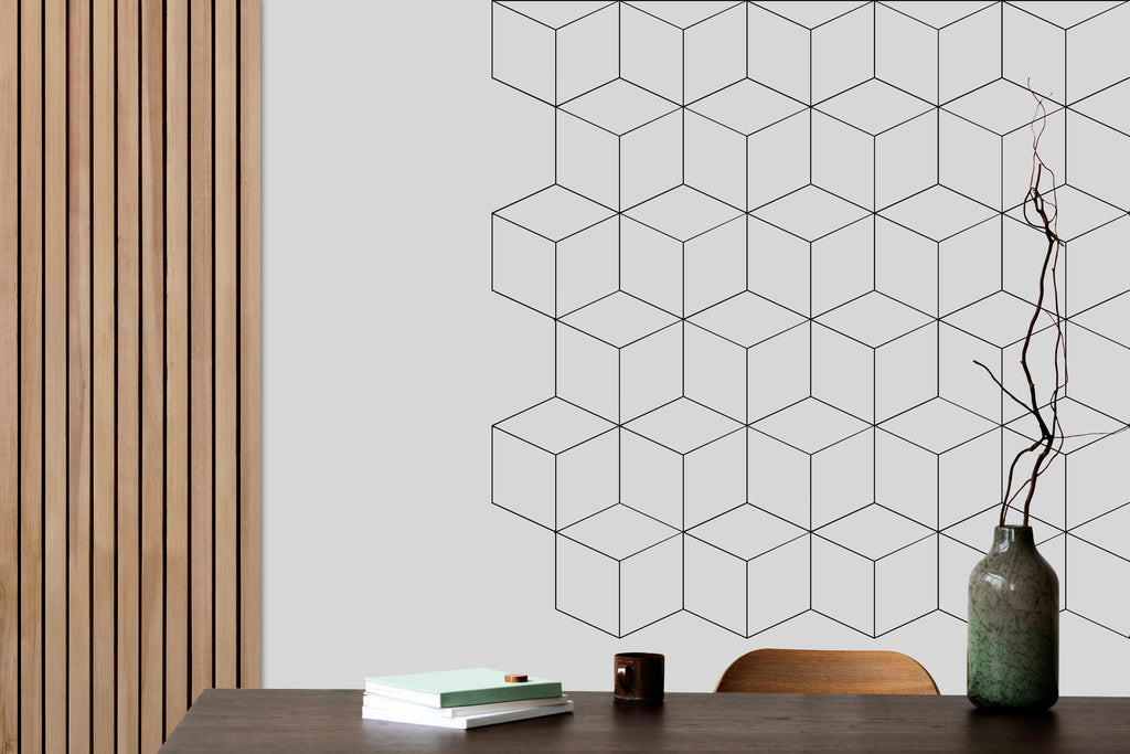 Geometric Cubes Wall Decal, Corner Decor, Corner Decal, Geometric Wall Art, Abstract Art, Minimalist Wall Art, Abstract Wall Art, Gift 122LU
