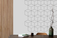 Load image into Gallery viewer, Geometric Cubes Wall Decal, Corner Decor, Corner Decal, Geometric Wall Art, Abstract Art, Minimalist Wall Art, Abstract Wall Art, Gift 122LU