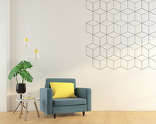 Load image into Gallery viewer, Geometric Cubes Wall Decal, Corner Decor, Corner Decal, Geometric Wall Art, Abstract Art, Minimalist Wall Art, Abstract Wall Art, Gift 122LU