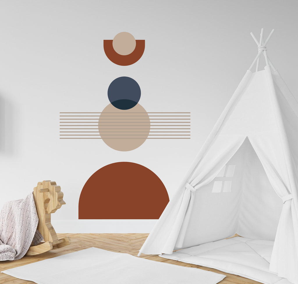 Mid Century Modern Wall Art Contemporary Boho Wall Decal, Hedboard Wall Decal, Arch Wall Decal, Arch Wall Decal Sticker, Abstract Art 123LU