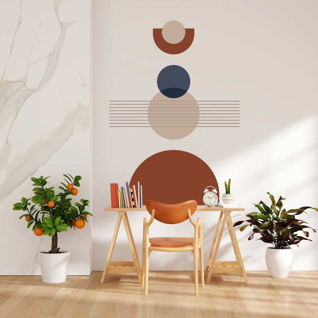 Mid Century Modern Wall Art Contemporary Boho Wall Decal, Hedboard Wall Decal, Arch Wall Decal, Arch Wall Decal Sticker, Abstract Art 123LU